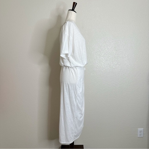 Free People Beach White Tie Waist Midi Dress, Sz Small - Picture 7 of 12